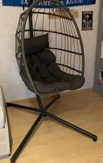 Hangstoel Outbee Egg met standaard, Huis en Inrichting, Stoelen, Ophalen, Kunststof, Zwart, Nieuw
