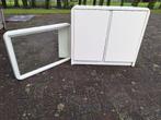 Witte kast en bijpassende spiegel / kastje / badkamermeubel, Huis en Inrichting, (Half)hoge kast, Gebruikt, Minder dan 100 cm