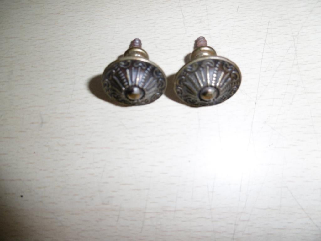 2 knopjes voor lade of rolluikkast, massief koper, Antiek en Kunst, Curiosa en Brocante, Ophalen of Verzenden