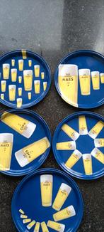 Set van 5 onderleggers metaal Maes pils verschillend, Verzamelen, Ophalen of Verzenden, Zo goed als nieuw