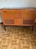 Vintage meubel met radio en platenspeler, Tourne-disque, Enlèvement, Utilisé