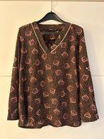 Akoz de toi zwarte blouse met print, Bruin, Maat 46/48 (XL) of groter, Akoz de toi, Ophalen of Verzenden