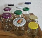Lot 10 bocaux en verre couvercle à visser en métal, Huis en Inrichting, Keuken | Servies, Ophalen, Gebruikt, Glas, Kom(men)