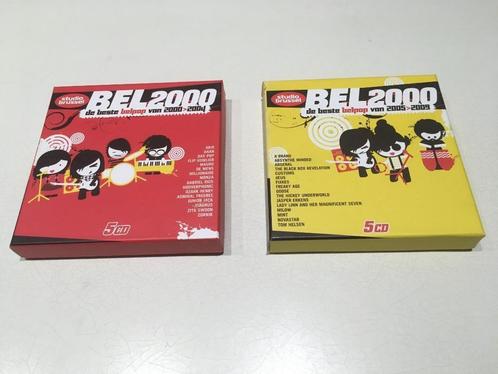 BEL 2000 , 2 cd boxen van telkens 5 cd's STUDIO BRUSSEL, CD & DVD, CD | Compilations, Comme neuf, Pop, Enlèvement ou Envoi