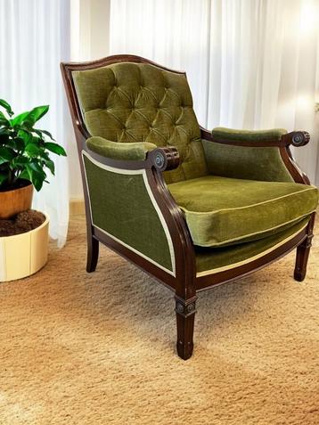 vintage mosgroene fauteuil/ zetel / eenzit beschikbaar voor biedingen