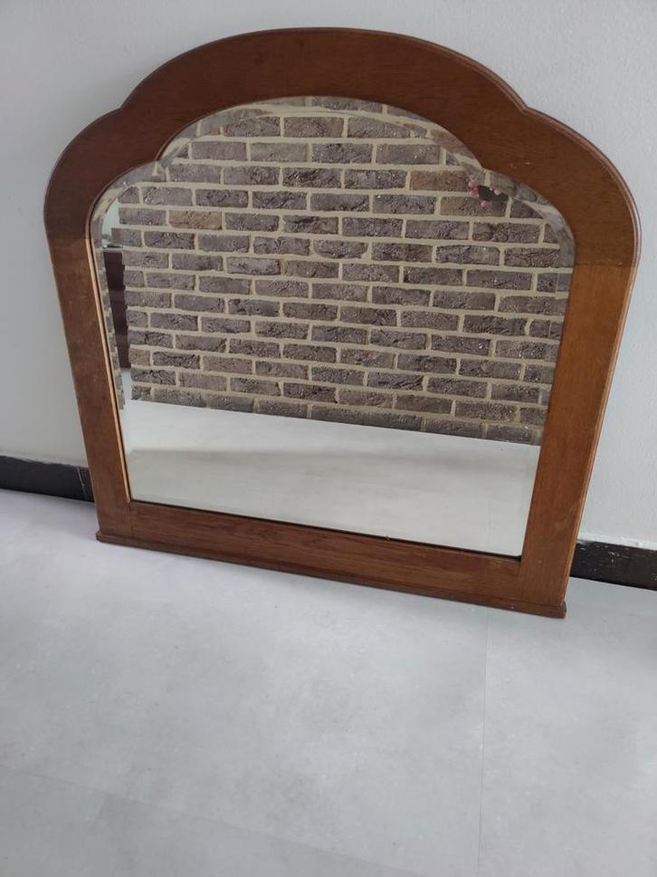 mid century spiegel met facetrand, Antiek en Kunst, Antiek | Spiegels, Ophalen