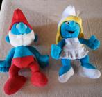 Grote smurf en smurfin in pluche, Ophalen of Verzenden, Zo goed als nieuw, Grote Smurf