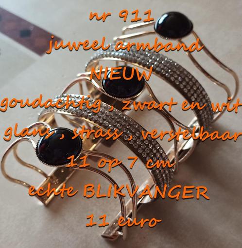 911. Bijou : bracelet, NEUF, frais de port inclus, Bijoux, Sacs & Beauté, Bracelets, Neuf, Autres matériaux, Noir, Avec strass