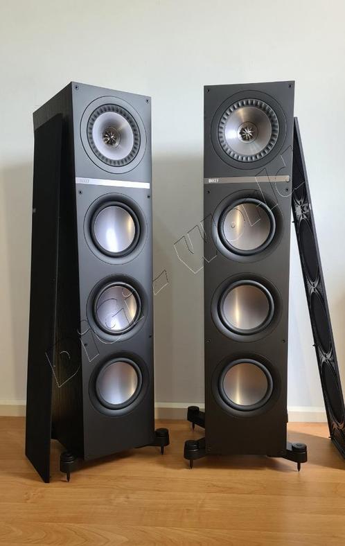KEF Q700 in de elegante kleur Black ash, Audio, Tv en Foto, Luidsprekerboxen, Zo goed als nieuw, Front, Rear of Stereo speakers