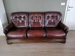 lederen salon + salontafel, Ophalen, Gebruikt, Hout