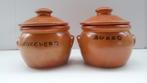 2 terracotta kommetjes met deksel., Huis en Inrichting, Woonaccessoires | Schalen en Manden, Nieuw, Porselein of Keramiek, Rond