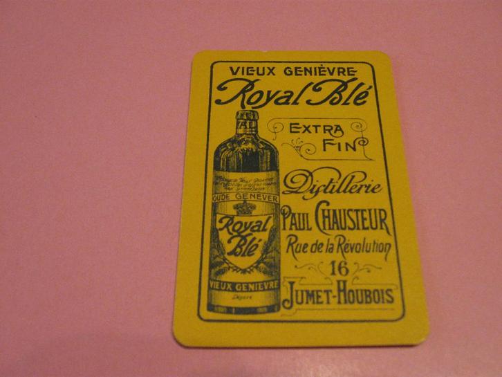 Oude losse speelkaart  Distillerie Chausteur , Jumet (192), Verzamelen, Speelkaarten, Jokers en Kwartetten, Zo goed als nieuw