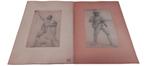 5 potloodtekeningen van Xavier Mellery 1845-1921., Antiek en Kunst, Kunst | Tekeningen en Fotografie, Ophalen of Verzenden