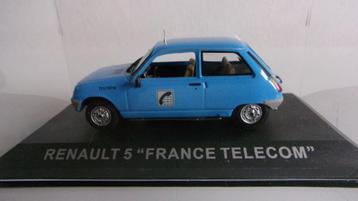 RENAULT 5 "FRANCE TELECOM" IXO 1/43 IMPEC en VITRINE beschikbaar voor biedingen