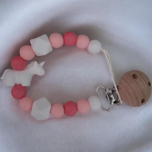 Speenkoord Unicorn wit roze, Kinderen en Baby's, Babyvoeding en Toebehoren, Nieuw, Overige typen, Verzenden