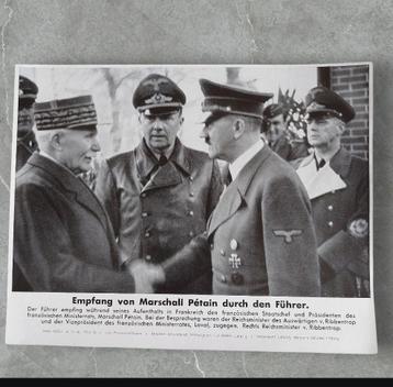 Duitse WO2 Der Führer und Pétain kriegsberichter foto  beschikbaar voor biedingen