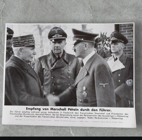 Duitse WO2 Der Führer und Pétain kriegsberichter foto, Verzamelen, Militaria | Tweede Wereldoorlog, Ophalen of Verzenden
