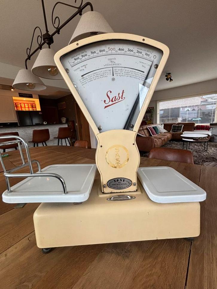 Authentieke Vintage SAST Antwerpen Weegschaal (1957), Elektronische apparatuur, Weegschalen, Zo goed als nieuw, Winkelweegschaal