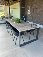 Tuintafel met 8 stoelen van merk Bristol, Tuin en Terras, Tuintafels, Ophalen, Gebruikt, Rechthoekig, Aluminium