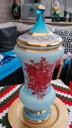 Mooie blauwe vaas in kristal, Antiek en Kunst, Ophalen