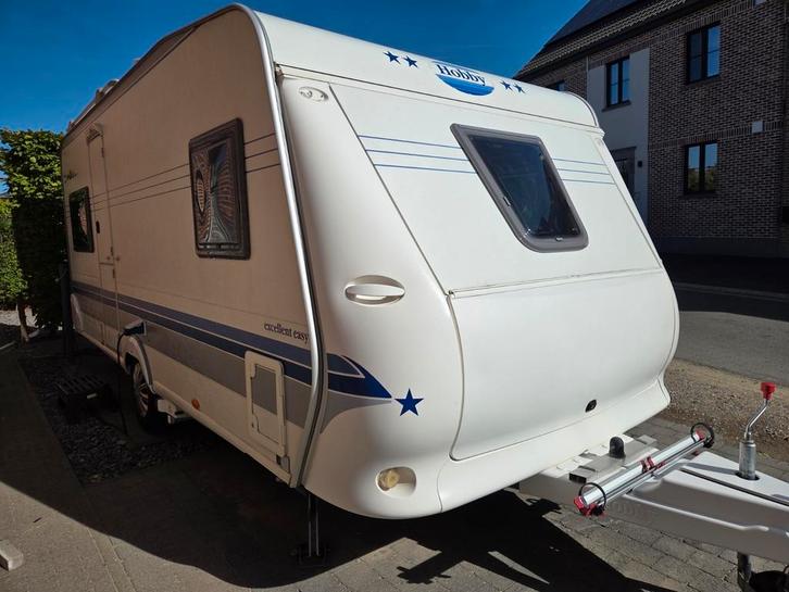 Caravan Hobby Excellent Easy 495 met automatische mover, Caravans en Kamperen, Caravans, Particulier, tot en met 4, Rondzit, Hobby