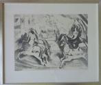 LEO BERVOETS / PAARDEN IN HET CIRCUS / ZW-W LITHO / 48x57cm, Ophalen of Verzenden