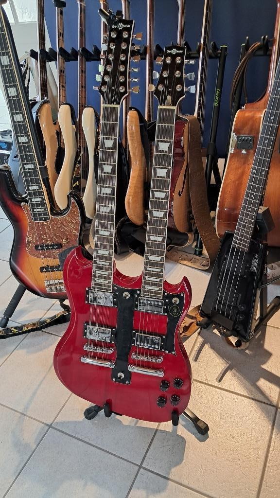 Booklyn Double Neck Guitar by Gear4music, Musique & Instruments, Instruments à corde | Guitares | Électriques, Comme neuf, Solid body