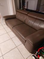Lederen zetel 3-zit, Comme neuf, Enlèvement, Cuir, Trois personnes