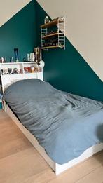 Eenpersoonsbed – wit, met opbergruimte en logeerlade, Ophalen, Gebruikt, 90 cm, Eenpersoons
