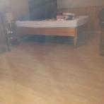 Lit double en frêne, avec matelas, latoflexes,, Maison & Meubles, Chambre à coucher | Chambres à coucher complètes, Enlèvement