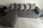 Comfortabele grijze hoek-slaapbank met opbergruimte, Ophalen, Zo goed als nieuw, Overige materialen