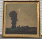 Huile sur panneau crépuscule signe ange pultau, Antiek en Kunst, Kunst | Schilderijen | Klassiek, Ophalen of Verzenden