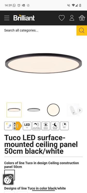 brilliant hk19479s76 plafondlamp met afstandsbediening  beschikbaar voor biedingen