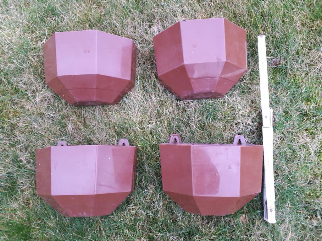 4 kunststof bloempotten om te hangen, €4 per stuk, Enlèvement ou Envoi, Utilisé, Synthétique, Balcon