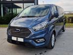 Ford Tourneo Custom 2.0 TD L2H1 Titanium S/S 7+1pl/Trekhaak, Auto's, Ford, Automaat, Monovolume, Blauw, Leder