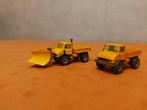 2x Siku Unimog met sneeuwploeg 3800 66ps 1:55, Ophalen of Verzenden, Gebruikt, Bus of Vrachtwagen, SIKU