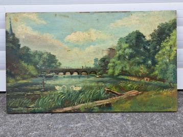 huile sur panneau signe C rousseaux 1919 beschikbaar voor biedingen