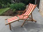 VINTAGE STRANDSTOEL BEUK, Tuin en Terras, Inklapbaar, Ophalen of Verzenden, Zo goed als nieuw, Hout