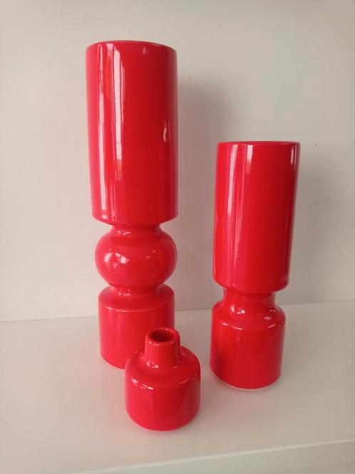 Ensemble de vases Sicart en rouge ardent des années 70, Maison & Meubles, Accessoires pour la Maison | Vases, Comme neuf, Rouge