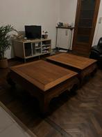 Twee massieve opium tafels van teak, Ophalen of Verzenden