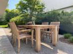 ROYAL BOTANIA tuintafel + 4 stoelen + bank, Jardin & Terrasse, Empilable, Utilisé, Enlèvement ou Envoi, Bois de teck