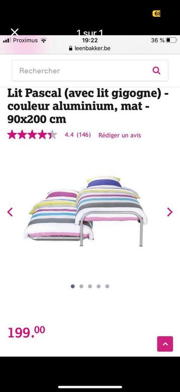 Bed (met uitschuifbaar bed) 90x200 beschikbaar voor biedingen