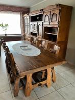 Eiken eetkamer: grote wandkast + tafel en 6 stoelen, Ophalen, Gebruikt