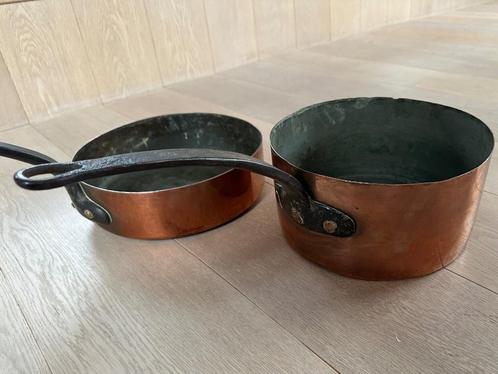 Grote antieke gehamerde en geklonken koperen kachels (2)., Antiek en Kunst, Antiek | Brons en Koper, Koper, Ophalen