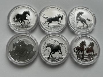 Complete set Brumby Horse zilveren munten 1oz 2020-2025 beschikbaar voor biedingen