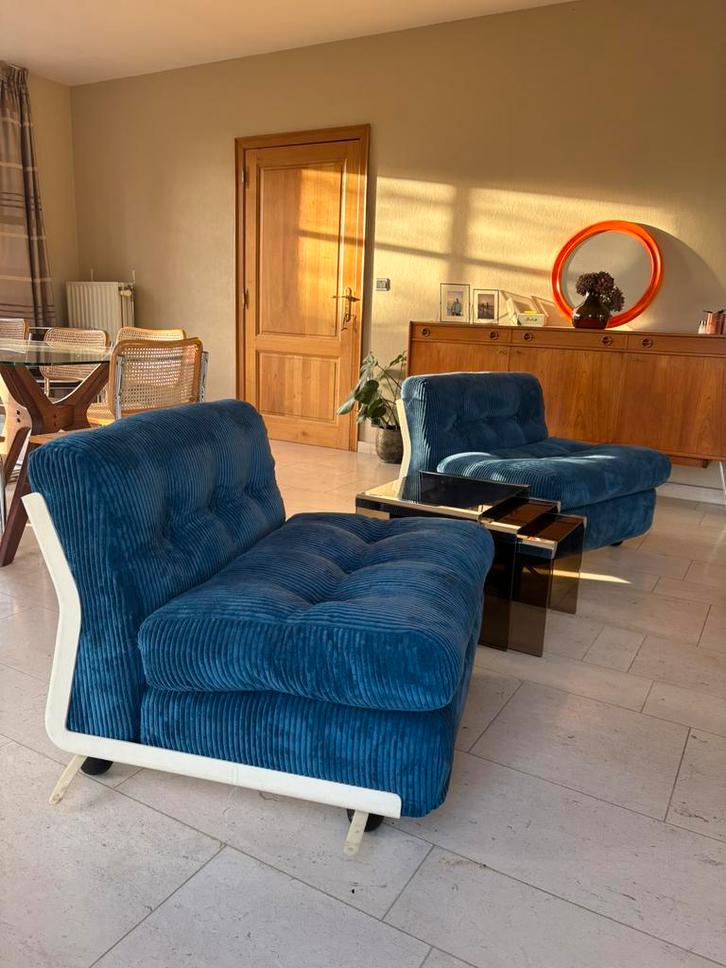 Paire de fauteuils vintage amanta, Maison & Meubles, Fauteuils, Comme neuf, Enlèvement