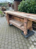 Oude werkbank 2m40cm hoogte 89cm breed 51cm, Ophalen