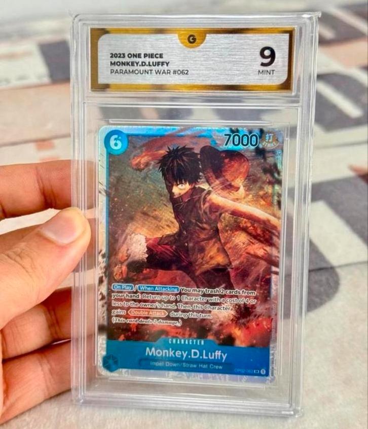 2023 One Piece Paramount War OP02-062 SR Monkey D Luffy GG-9, Hobby en Vrije tijd, Verzamelkaartspellen | Overige, Zo goed als nieuw