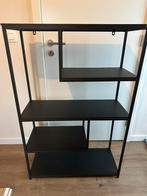 Houten/ metalen zwart wandrek, Huis en Inrichting, Ophalen, Zo goed als nieuw