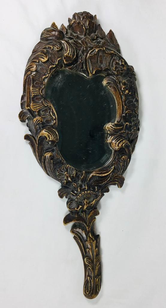 Grand miroir à main en bois sculpté à la main antique, Antiquités & Art, Antiquités | Accessoires de maison, Enlèvement ou Envoi